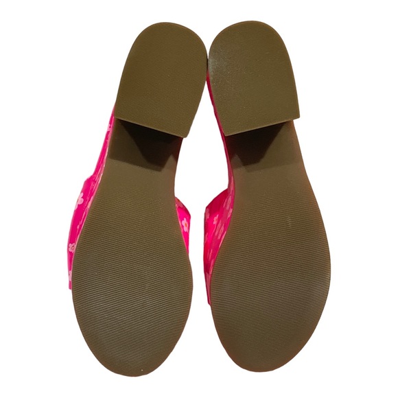 Melborne Platform Sandals Pink Daisy Slip On - Picture 7 of 9